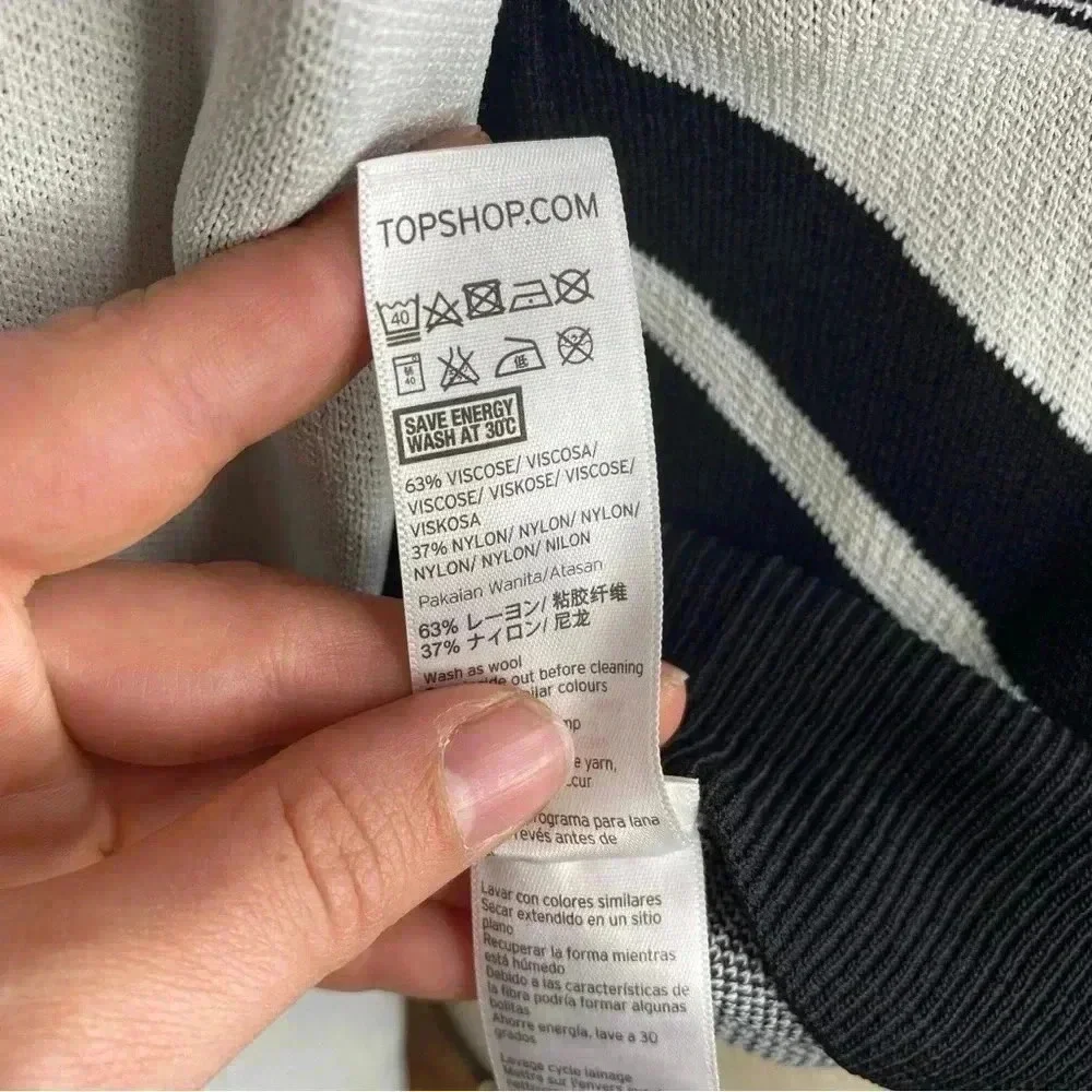 Topshop Varsity Chevron Knit Crew Sweater Size 8​​